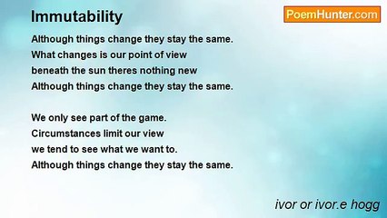 ivor or ivor.e hogg - Immutability