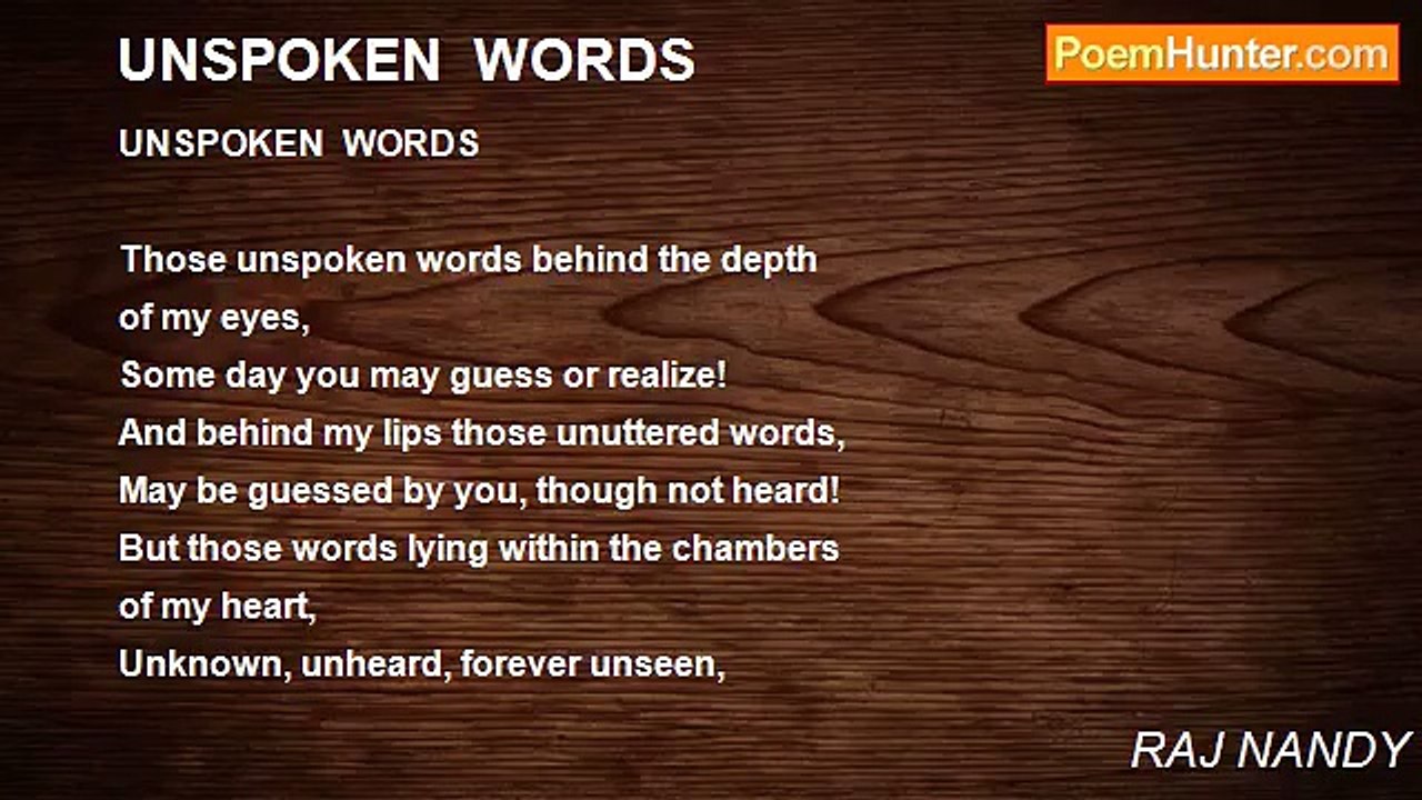 RAJ NANDY - UNSPOKEN  WORDS