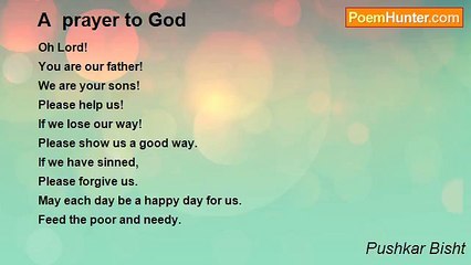 Pushkar Bisht - A  prayer to God