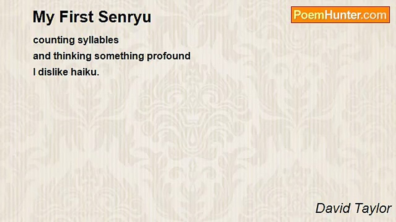 David Taylor - My First Senryu