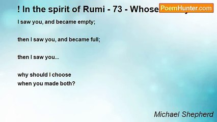 Michael Shepherd - ! In the spirit of Rumi - 73 - Whose duality?