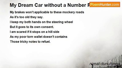 nimal dunuhinga - My Dream Car without a Number Plate