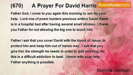 Melvina Germain - (670)      A Prayer For David Harris