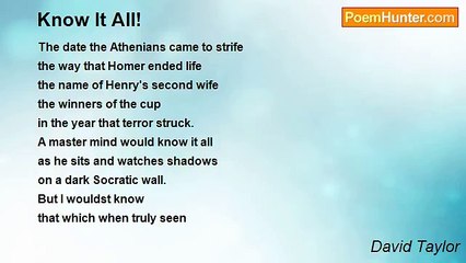 David Taylor - Know It All!