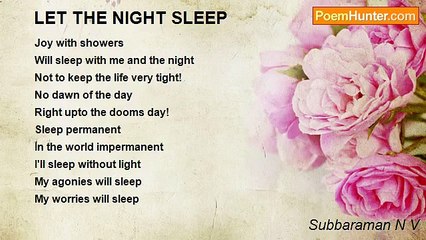 Subbaraman N V - LET THE NIGHT SLEEP