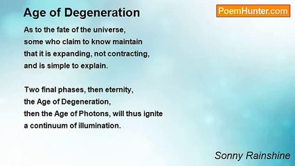 Sonny Rainshine - Age of Degeneration