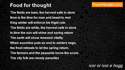 ivor or ivor.e hogg - Food for thought