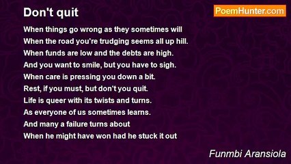 Funmbi Aransiola - Don't quit