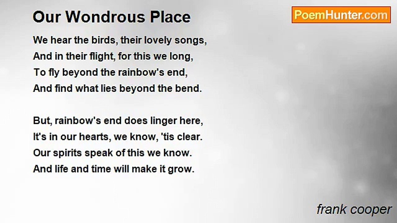frank cooper - Our Wondrous Place