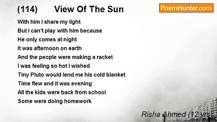 Risha Ahmed (12 yrs) - (114)       View Of The Sun