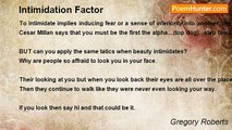Gregory Roberts - Intimidation Factor