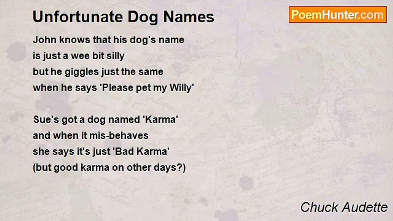 Chuck Audette - Unfortunate Dog Names