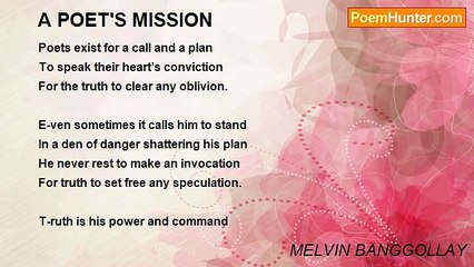 MELVIN BANGGOLLAY - A POET'S MISSION