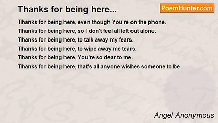 Angel Anonymous - Thanks for being here...