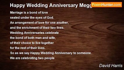 David Harris - Happy Wedding Anniversary Meggie