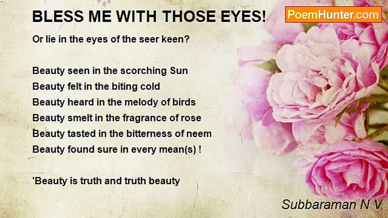 Subbaraman N V - BLESS ME WITH THOSE EYES!