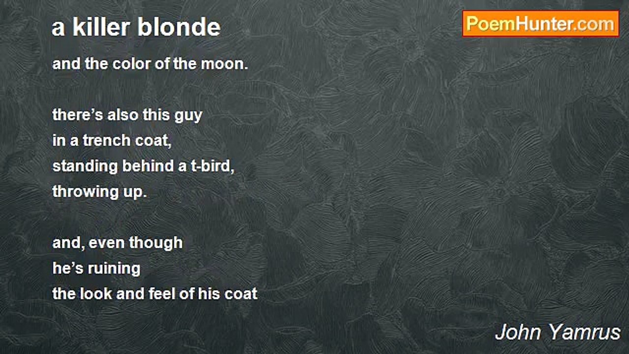 John Yamrus - a killer blonde