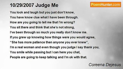 Coreena Dejesus - 10/29/2007 Judge Me
