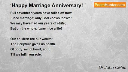 Dr John Celes - ‘Happy Marriage Anniversary! ’