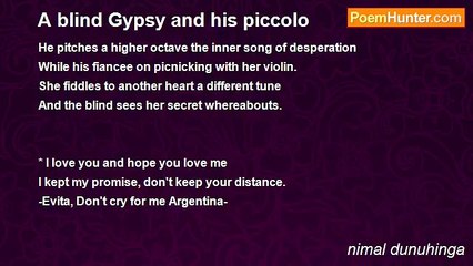 nimal dunuhinga - A blind Gypsy and his piccolo