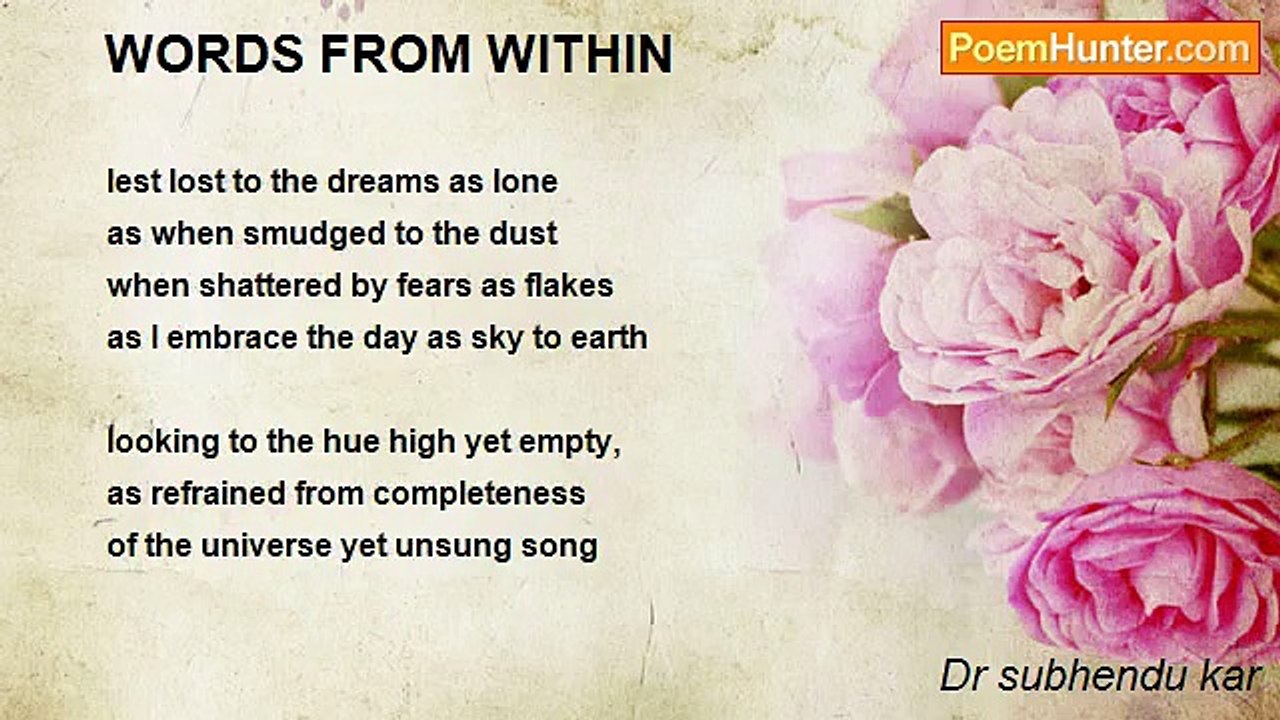 Dr subhendu kar - WORDS FROM WITHIN