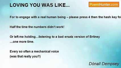 Dónall Dempsey - LOVING YOU WAS LIKE...