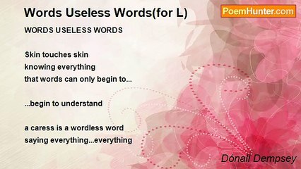 Dónall Dempsey - Words Useless Words(for L)