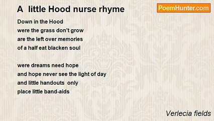 Verlecia fields - A  little Hood nurse rhyme