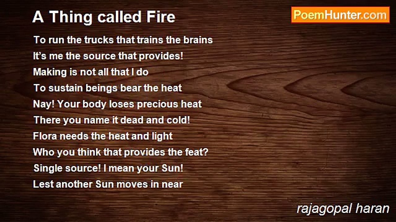 rajagopal haran - A Thing called Fire