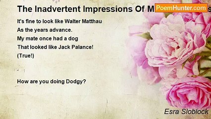 Esra Sloblock - The Inadvertent Impressions Of Mr. David Harris Esq.