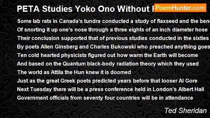 Ted Sheridan - PETA Studies Yoko Ono Without Fur