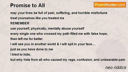 neo riddick - Promise to All