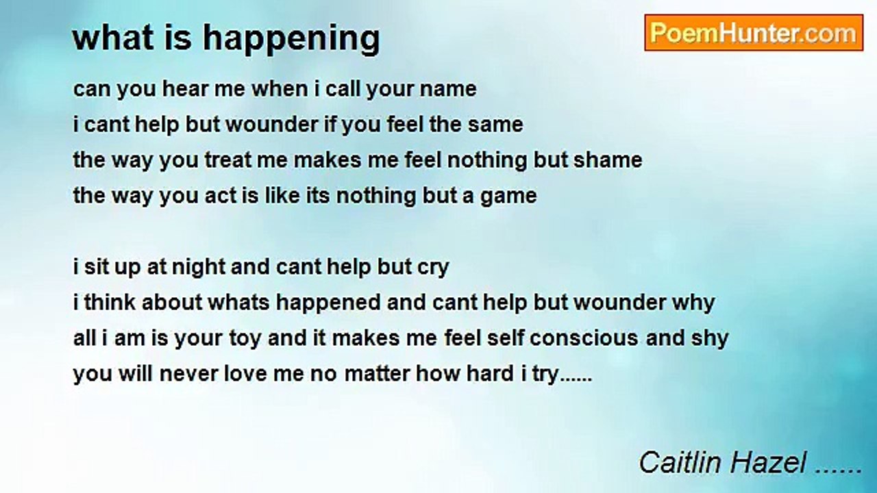 Caitlin Hazel ...... - what is happening