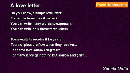 Sumita Datta - A love letter