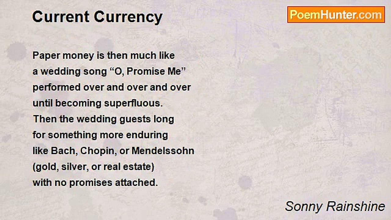 Sonny Rainshine - Current Currency