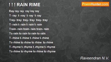 Raveendran N.V. - ! ! ! RAIN RIME