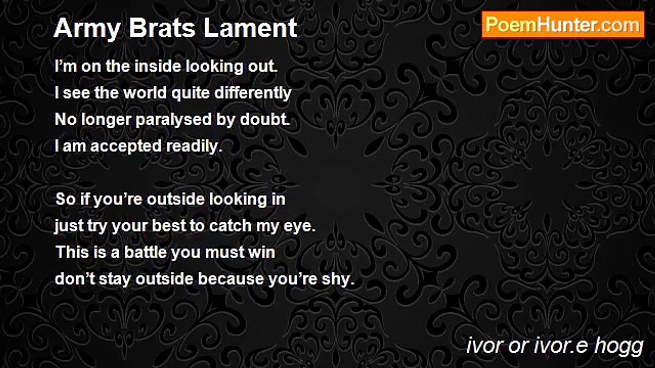 ivor or ivor.e hogg - Army Brats Lament