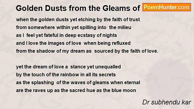 Dr subhendu kar - Golden Dusts from the Gleams of Love