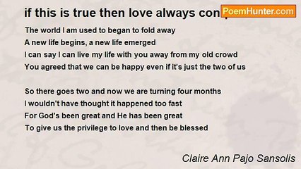 Claire Ann Pajo Sansolis - if this is true then love always conquers all
