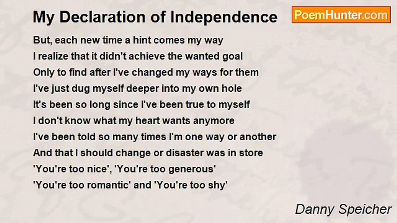 Danny Speicher - My Declaration of Independence