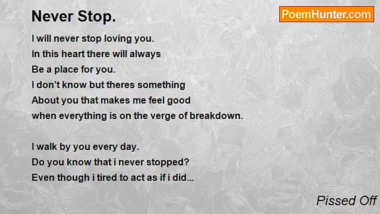 Pissed Off - Never Stop.