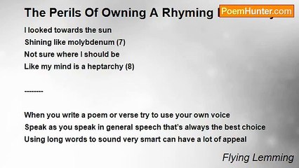 Flying Lemming - The Perils Of Owning A Rhyming Dictionary