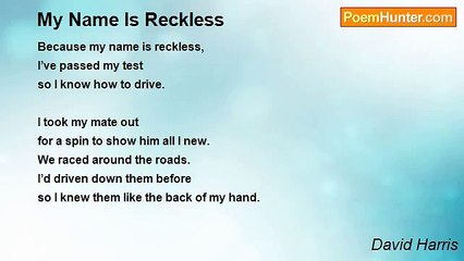 David Harris - My Name Is Reckless