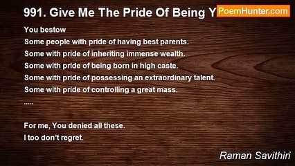 Raman Savithiri - 991. Give Me The Pride Of Being Your Child.