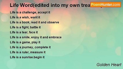 Golden Heart - Life Word(edited into my own treasure)