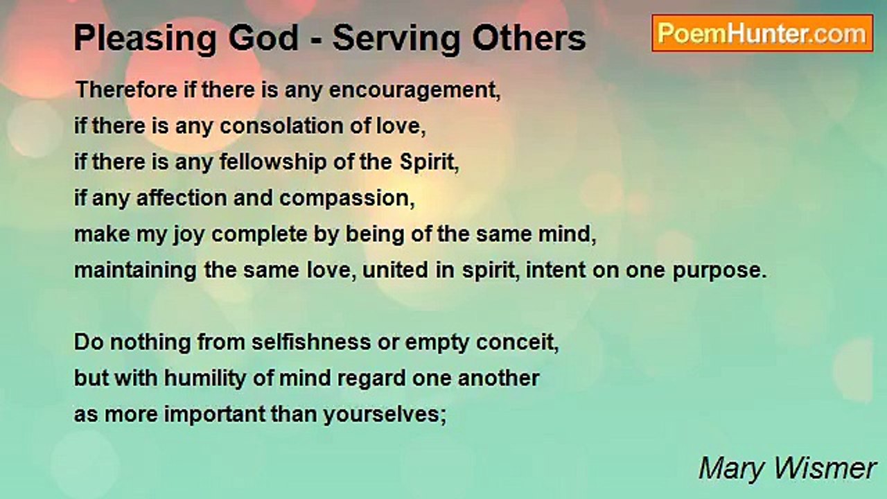 Mary Wismer - Pleasing God - Serving Others