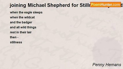 Penny Hemans - joining Michael Shepherd for Stillness Day - 28th November