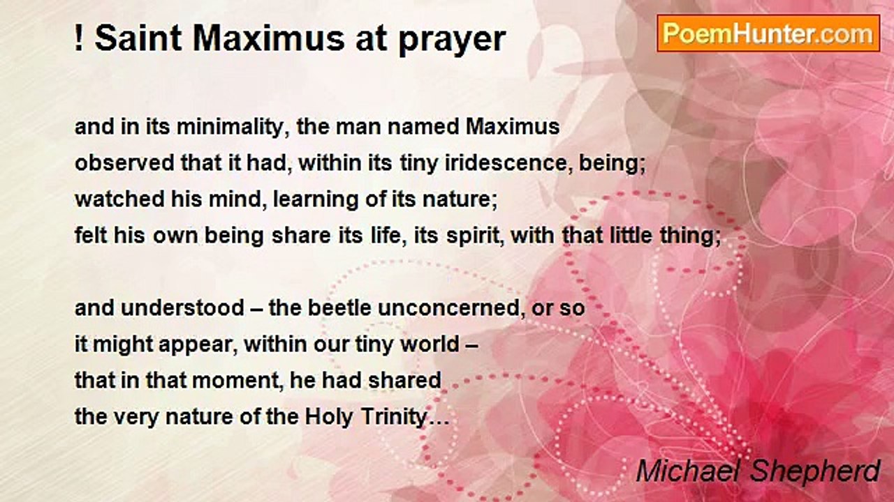 Michael Shepherd - ! Saint Maximus at prayer