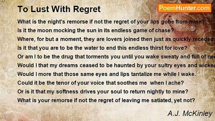 A.J. McKinley - To Lust With Regret