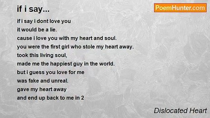 Dislocated Heart - if i say...